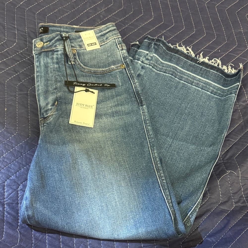Judy Blue Women's Distressed Ankle Jeans - Blue